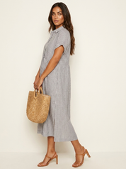 Gestreepte midi blousejurk - Livia