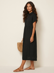 Gestreepte midi blousejurk - Livia