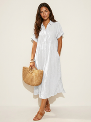 Gestreepte midi blousejurk - Livia