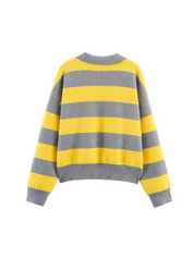 Gestreepte cropped knit polo – Séraphine