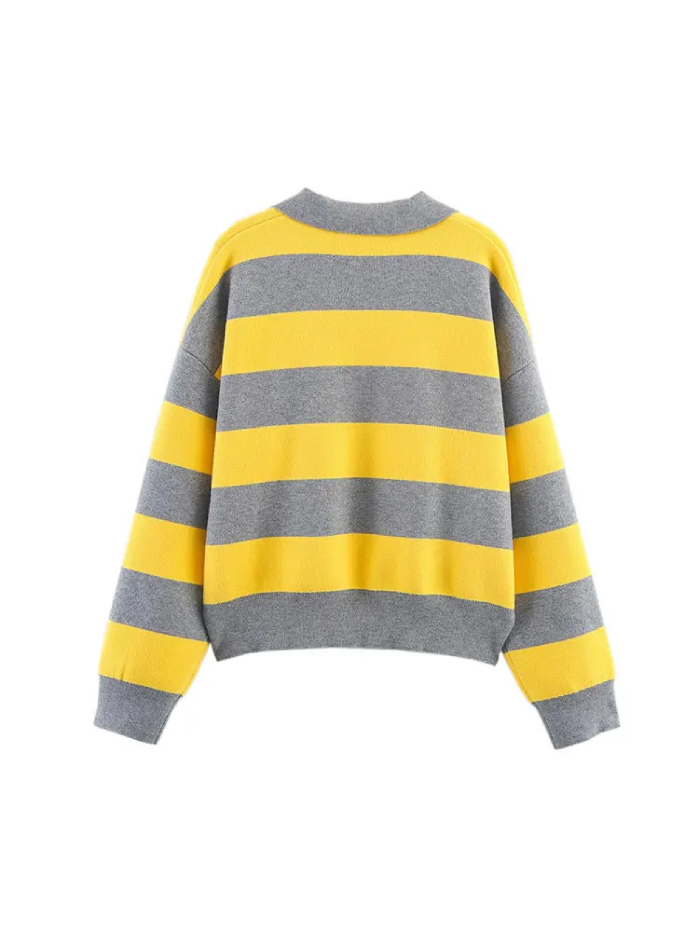 Gestreepte cropped knit polo – Séraphine