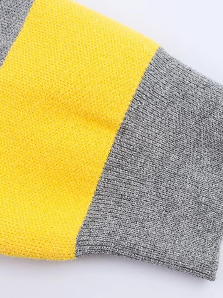 Gestreepte cropped knit polo – Séraphine