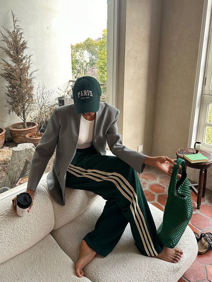 Gestreepte dames broek met hoge taille – Amara