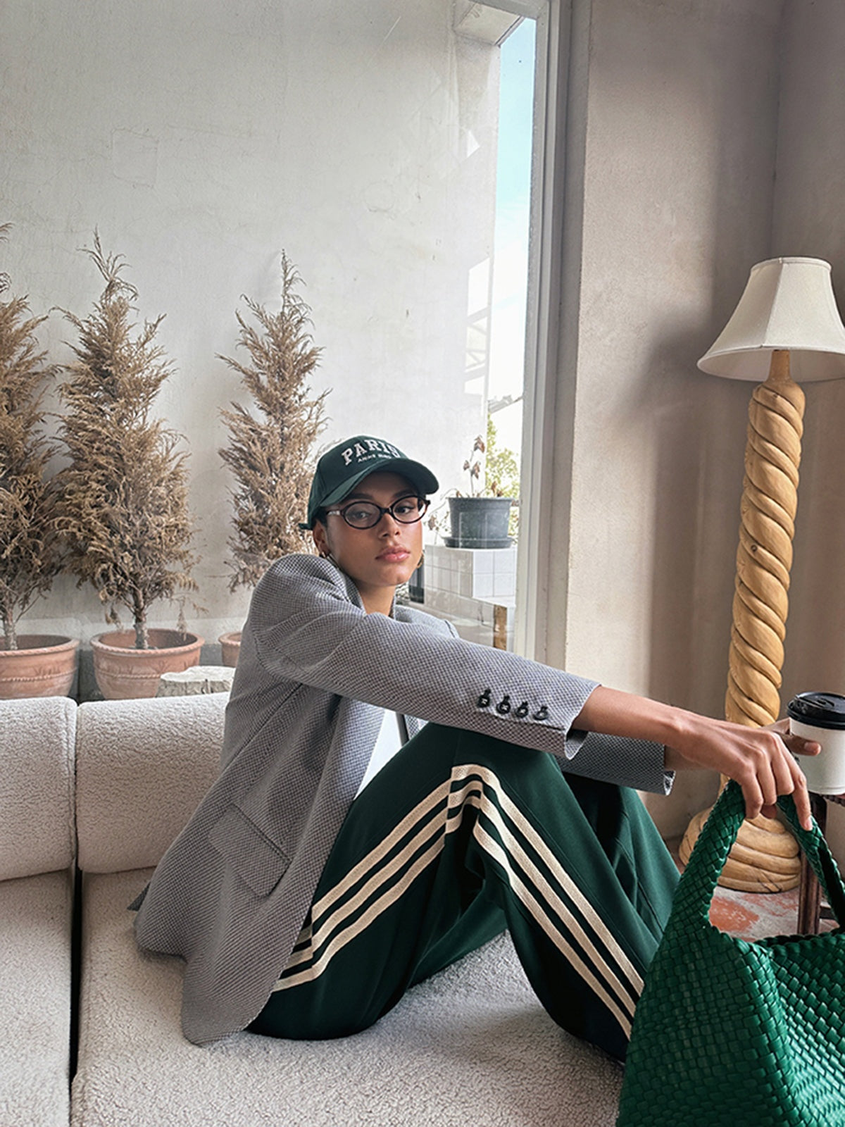 Gestreepte dames broek met hoge taille – Amara