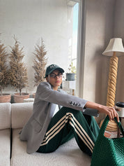 Gestreepte dames broek met hoge taille – Amara