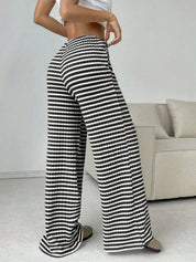 Gestreepte dames lounge broek met wijde pijpen – Mila