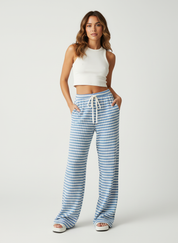 Gestreepte dames lounge broek met wijde pijpen – Mila