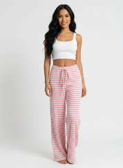 Gestreepte dames lounge broek met wijde pijpen – Mila