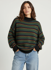 Gestreepte gebreide dames trui met ronde hals – Anne