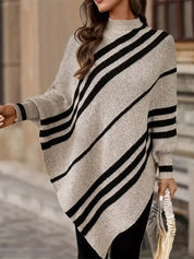 Gestreepte poncho trui dames – Mila