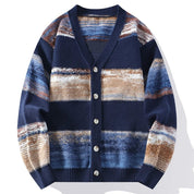 Gestreept gebreid vest met knopen - Yuto