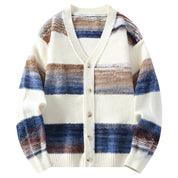 Gestreept gebreid vest met knopen - Yuto