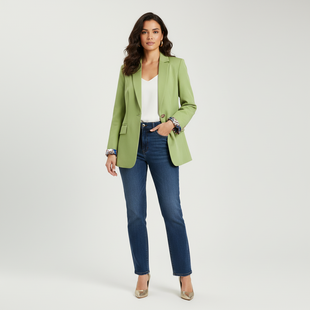 Getailleerde damesblazer met klassieke revers