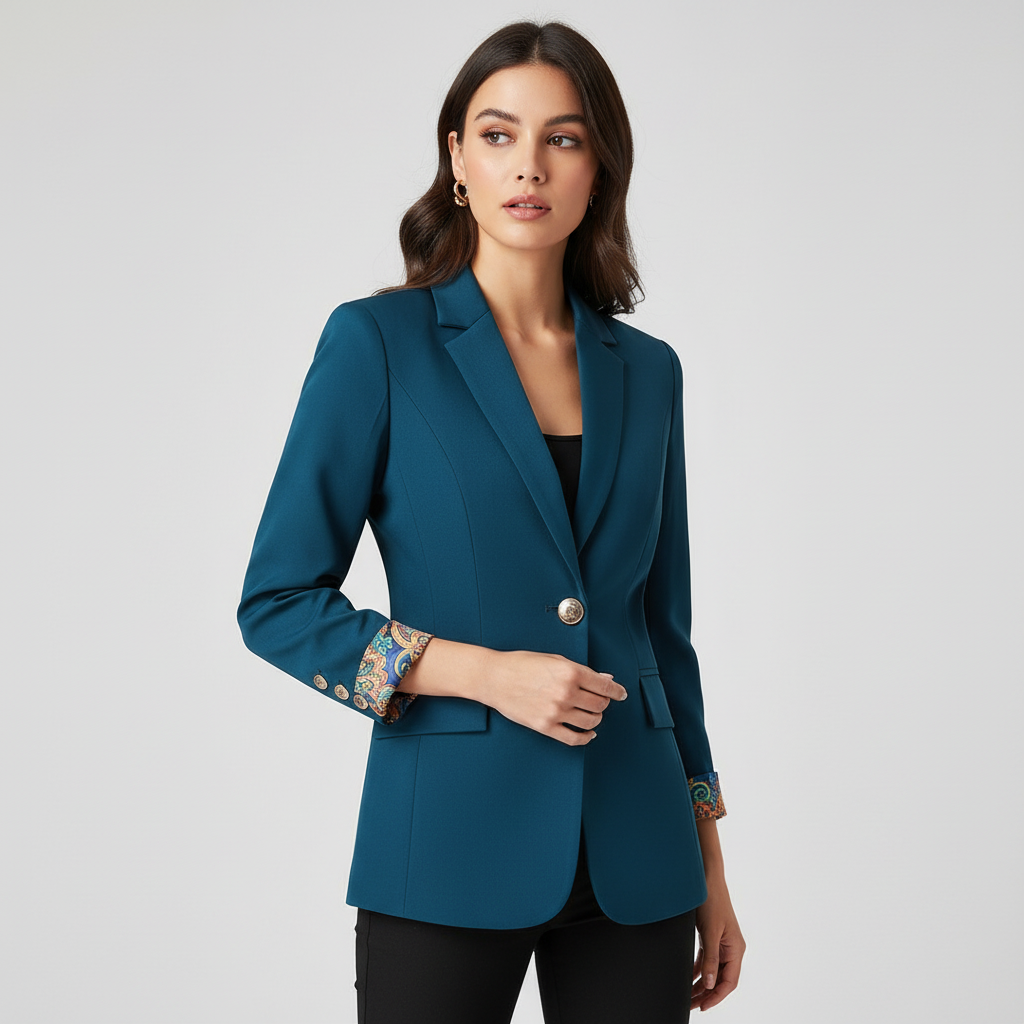 Getailleerde damesblazer met klassieke revers