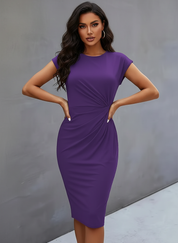 Getailleerde midi jurk met geplooide taille - Elena