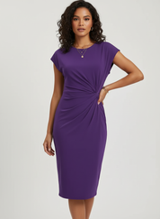 Getailleerde midi jurk met geplooide taille - Elena