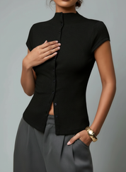 Getailleerde button-up top – Aria