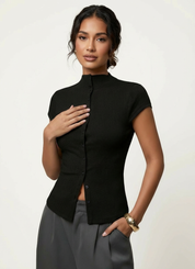 Getailleerde button-up top – Aria