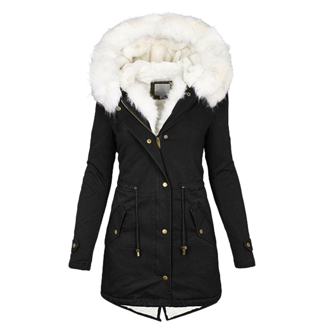 Getailleerde winterparka met zachte voering en elegante capuchon