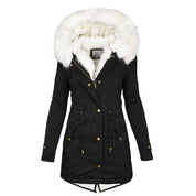 Getailleerde winterparka met zachte voering en elegante capuchon
