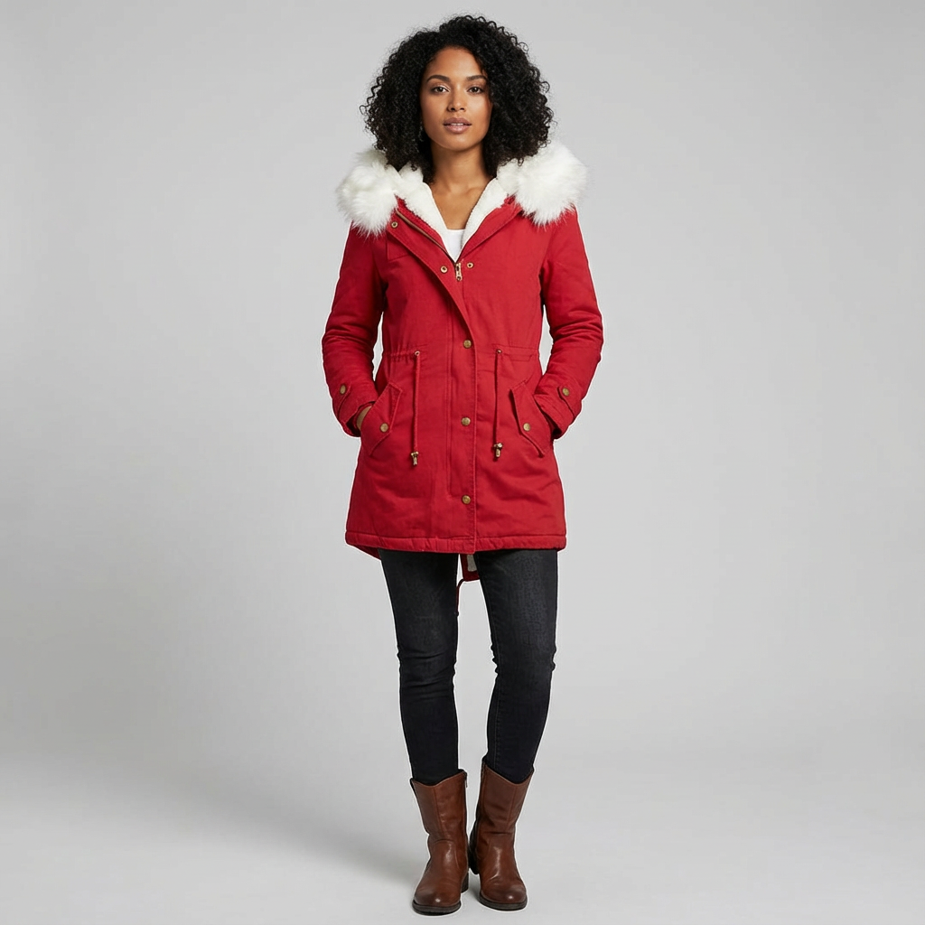 Getailleerde winterparka met zachte voering en elegante capuchon
