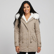 Getailleerde winterparka met zachte voering en elegante capuchon