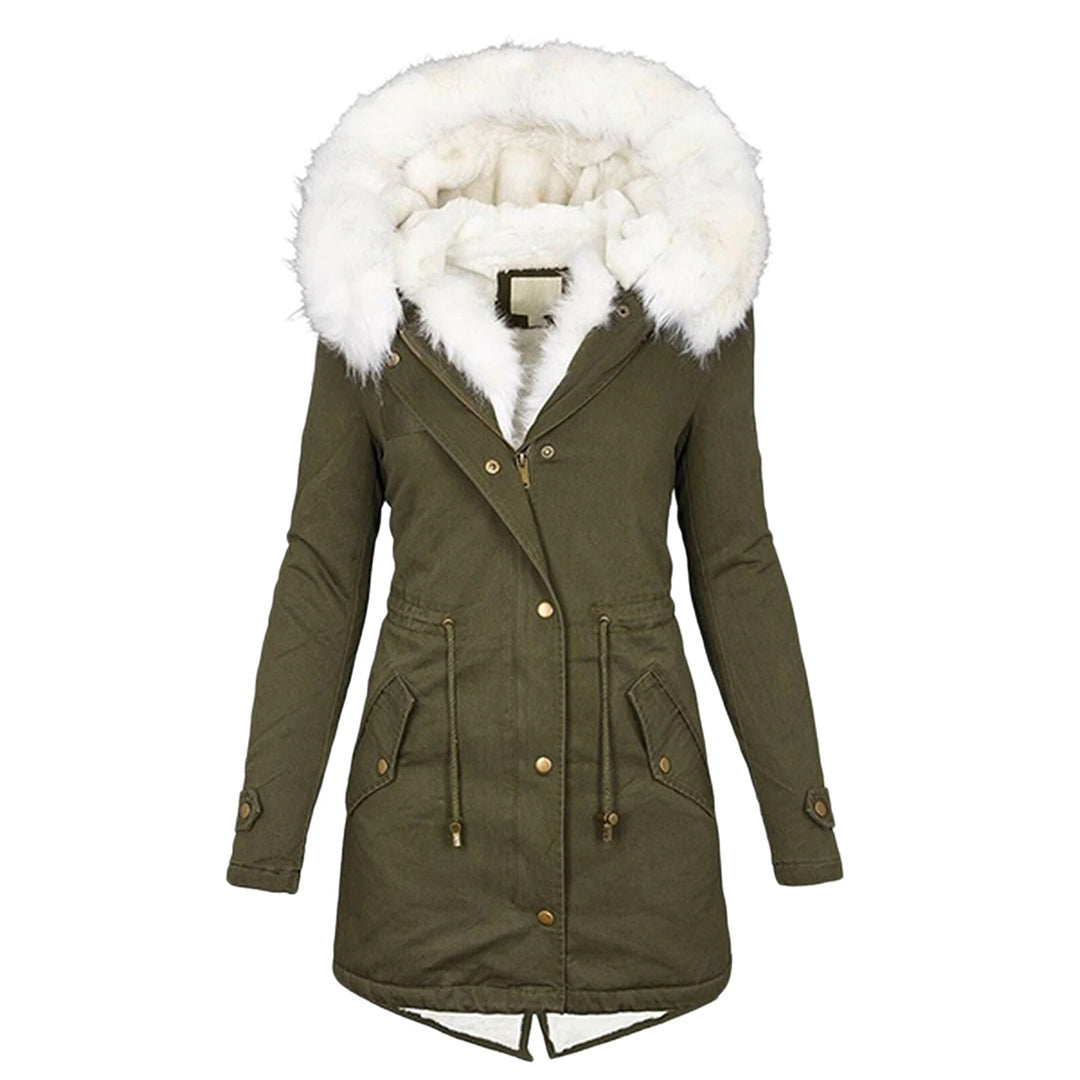 Getailleerde winterparka met zachte voering en elegante capuchon