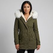 Getailleerde winterparka met zachte voering en elegante capuchon