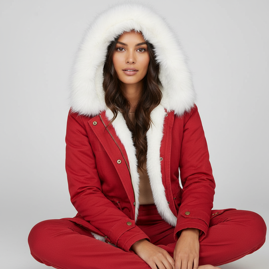 Getailleerde winterparka met zachte voering en elegante capuchon