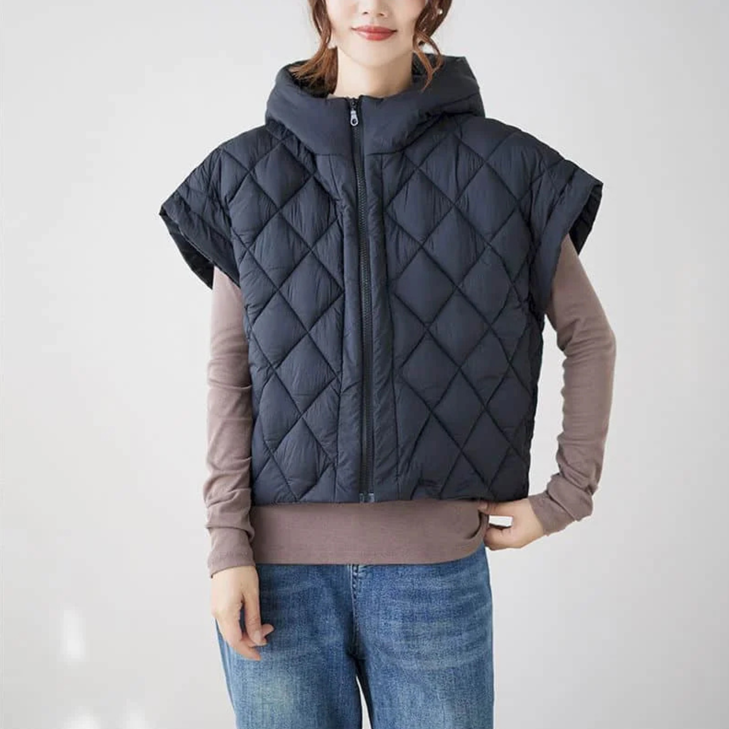 Gewatteerde dames bodywarmer met capmouw – Oslo