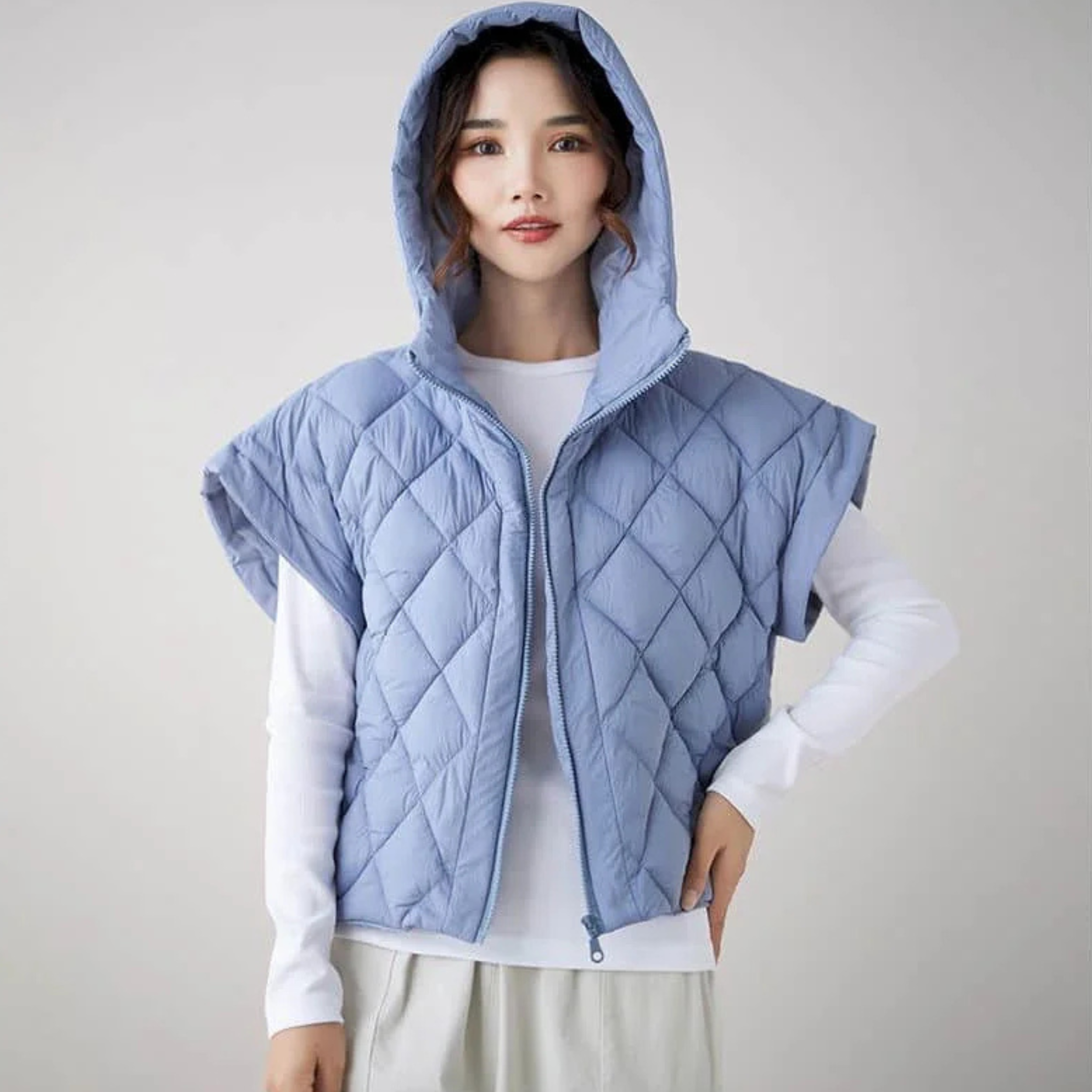 Gewatteerde dames bodywarmer met capmouw – Oslo