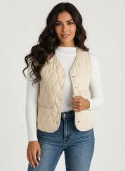 Gewatteerde dames bodywarmer met teddyvoering – Elara