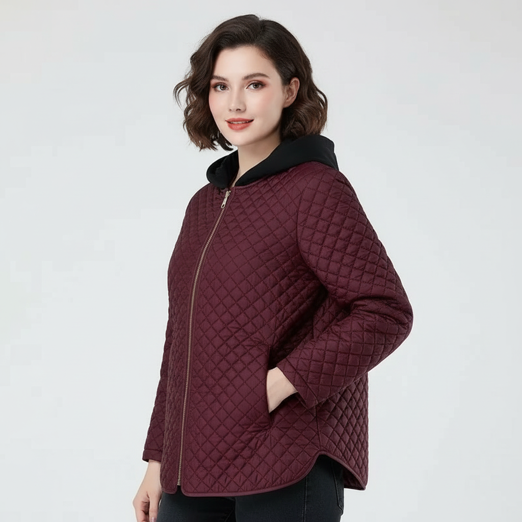 Gewatteerde dames jas met capuchon – Juliette