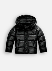 Glanzende warme dames puffer winterjas