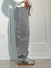 Glitter cargo jeans met wide-leg pasvorm - Nova