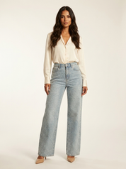 Glitterende wide leg jeans – Sabine