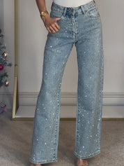 Glitterende wide leg jeans – Sabine
