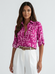 Grafische dames blouse met print - Valentina