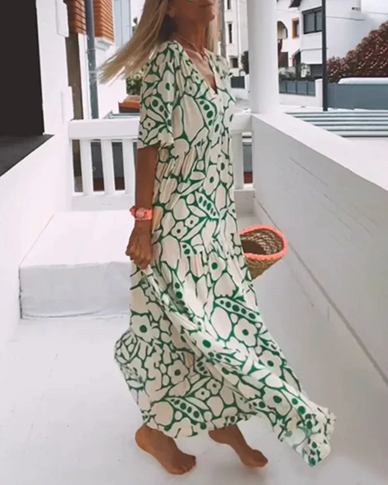 Grafische maxi zomerjurk - Fleur