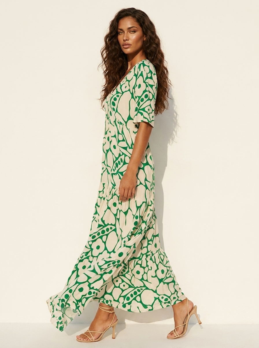 Grafische maxi zomerjurk - Fleur