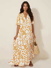 Grafische maxi zomerjurk - Fleur