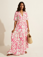 Grafische maxi zomerjurk - Fleur