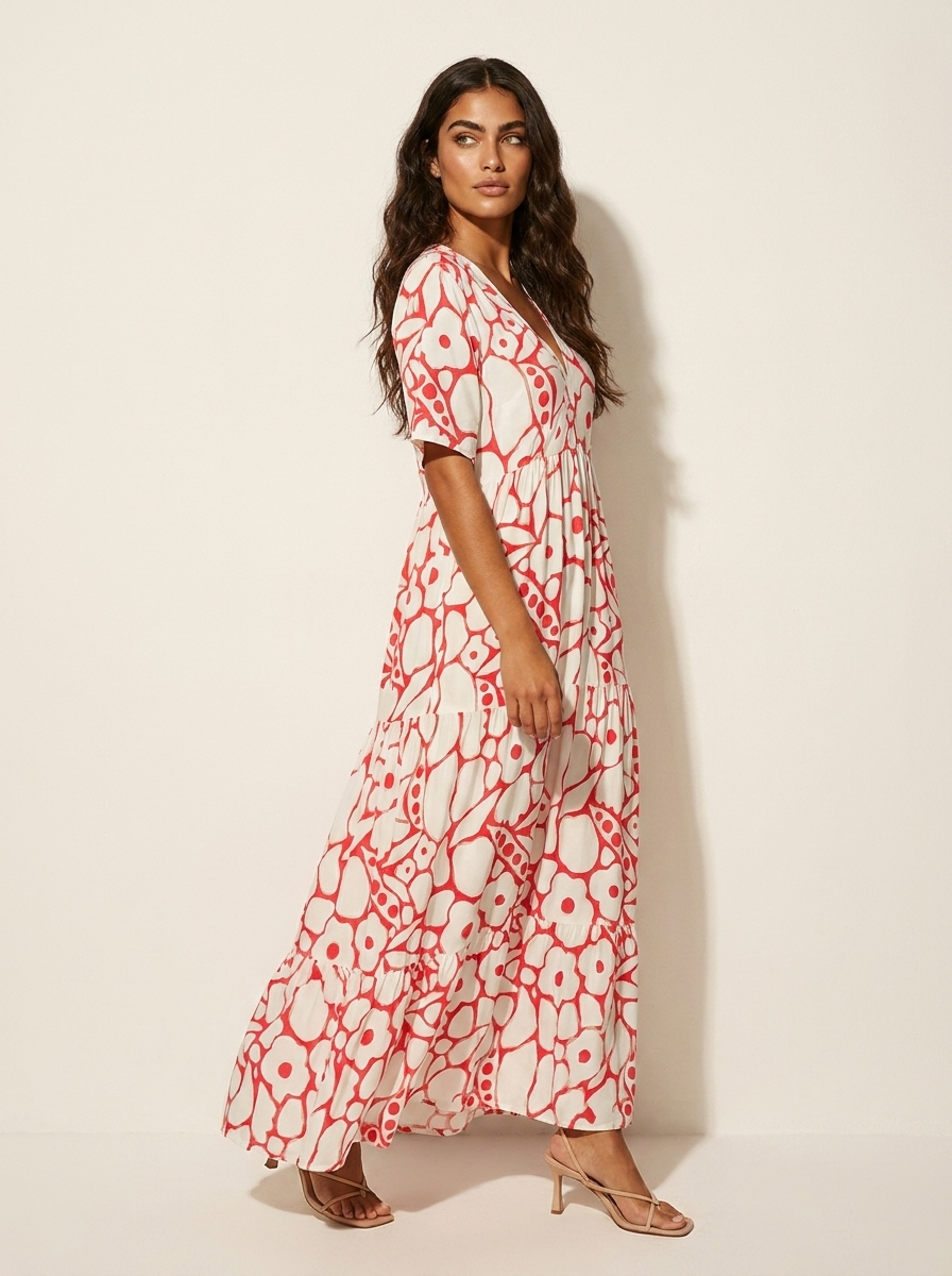 Grafische maxi zomerjurk - Fleur