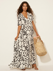 Grafische maxi zomerjurk - Fleur