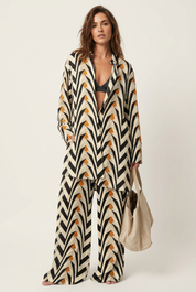 Grafische dames set met blouse en broek – Maribel