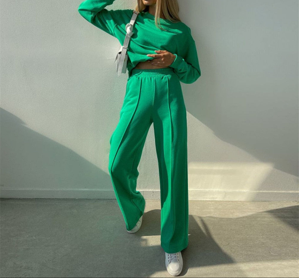 2-teiliges Jogginganzug für Damen Groen / S - AIDA LENA