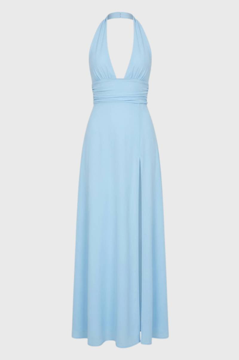 Halter maxi jurk met diepe V-hals - Alessia
