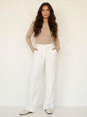 High-waist pantalon met rechte pijpen - Elise