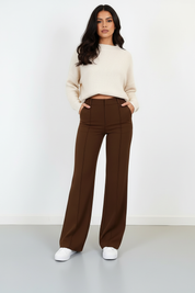 High-waist pantalon met rechte pijpen - Elise