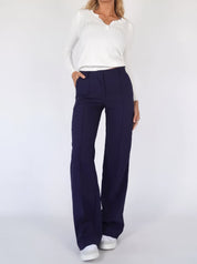 High-waist pantalon met rechte pijpen - Elise